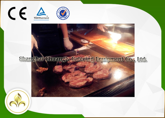 comprar Grade móvel do costume 1.1M S/S Teppanyaki para o marisco dos peixes da galinha da carne de carneiro online manufacture