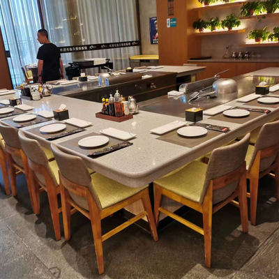 comprar Design personalizado Rectângulo interior Teppanyaki Grill Table 240V online manufacture