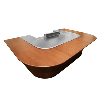 comprar Mesa personalizável para churrasco Hibachi com decoração de tampo de madeira online manufacture
