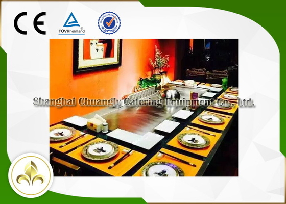comprar Equipamento 2400*850*800mm da grade de Teppanyaki do retângulo dos assentos do gás natural dez online manufacture