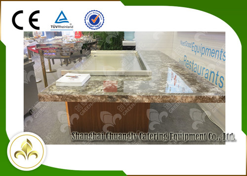 comprar O retângulo dá forma à grade elétrica de Teppanyaki da exaustão superior das emanações para a casa Fabricação em linha