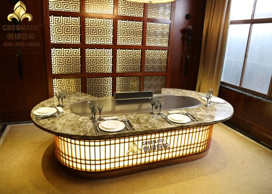 comprar Da grade inoxidável oval de Stell Teppanyaki da forma do estilo japonês equipamento de abastecimento online manufacture
