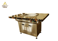 Marble Table Top Small Mobile Commercial Hibachi Grill For Outdoor Kitchen