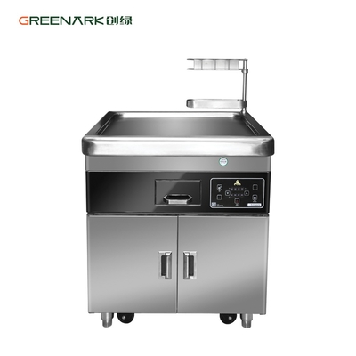 comprar Tabela móvel multifuncional da grade de Teppanyaki da cozinha comercial com fornalha dobro Fabricação em linha
