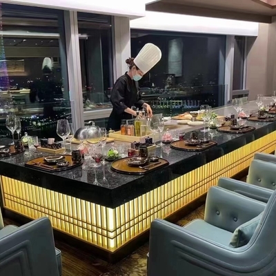 comprar Mesa de Grelha Teppanyaki em Aço Inoxidável 2400x850x800mm 8000W Fabricação em linha