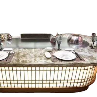 comprar Commercial Teppanyaki Grill with German 304 Stainless Steel and 20 mm Heating Plate in 2200*850*800 mm Size Fabricação em linha