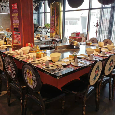 7 - 10 lugares Rectangular Teppanyaki Grill Table Longa vida útil