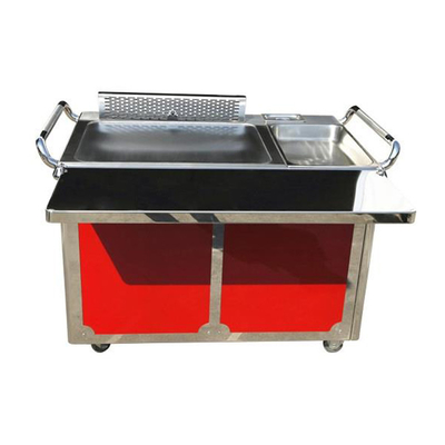 GREENARK TO29 Stainless Steel Down Exhaust Mobile Teppanyaki Grill Table - Gas