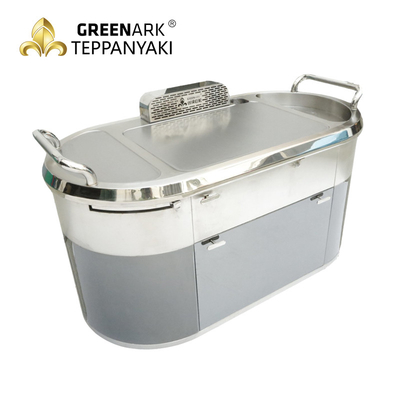 Placa oval de Teppanyaki da grade de aço inoxidável sem fumaça do ASSADO