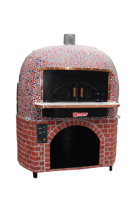 Forno redondo da pizza de Lava Rock Wood Fire Italy com os azulejos pretos ou vermelhos