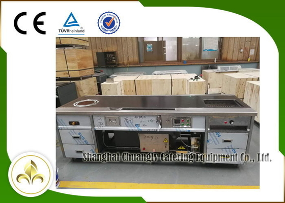 Assado funcional do fogão da sopa do retângulo da tabela da grade de Eletromagnetic Teppanyaki multi