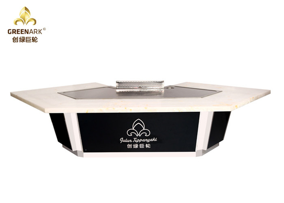Grade japonesa de Seat Hibachi da tabela 11 da grade de Teppanyaki do tampo da mesa de mármore branco