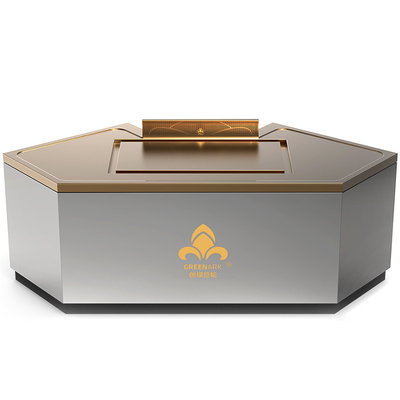 Tabela de Teppanyaki de cobre em forma de arco Tabela pode ser personalizada em tamanho e método de escape de fumaça (de acordo com as necessidades) grelhahibachi