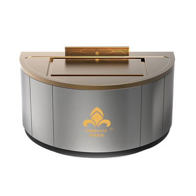 Tabela de Tepanyaki de cobre semicírculo Dimensão personalizada e método de escape de fumaça Hibachi Grill