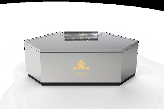 Tabela de churrasco Teppanyaki com escape de fumaça personalizável e sistema de abastecimento de ar frontal