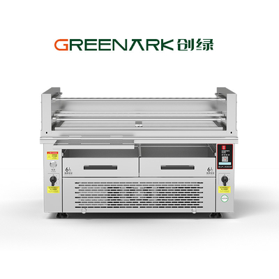 Grill comercial de churrasco a 800°C.