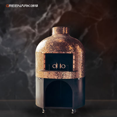 Forno de pizza de madeira redonda de 1500 kg com base de lava