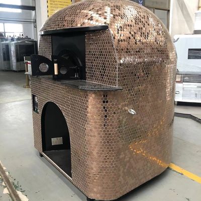 Forno de Pizza a Lenha 1400x2100mm com Base de Rocha Vulcânica