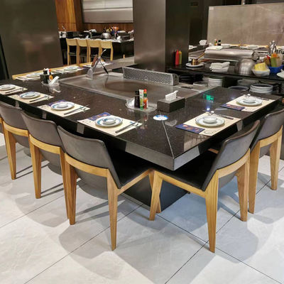 Mesa de Grelha Teppanyaki de aço inoxidável 2400x850x800mm 8kW