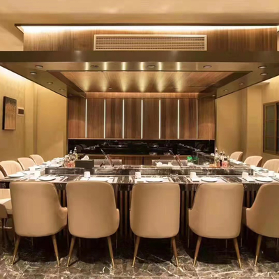 Mesa de Grelha Teppanyaki de aço inoxidável 1200x850x800mm 8kW 380V