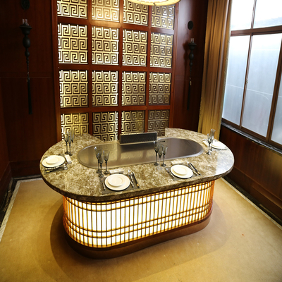 Mesa Grelha Teppanyaki Comercial 2200x860x800mm com Potência de 8000W