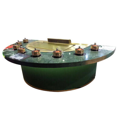Custom Multifunction 7 Seats Teppanyaki Grill Table with 16mm Thick Cold-Rolled Copper Plate