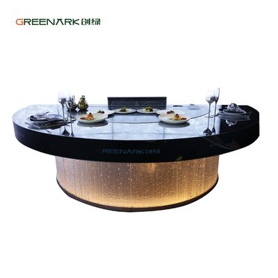 Tabela de churrasco Teppanyaki personalizada de 8000W com 20 mm de espessura de aço de liga de qualidade alimentar e sistema de fluxo de ar triplo
