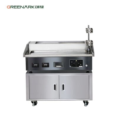 Grelha Teppanyaki Comercial com Aço Liga de Grau Alimentício de 16mm, Controle Inteligente de Temperatura a 280°C e Área de Aquecimento de 896x390mm